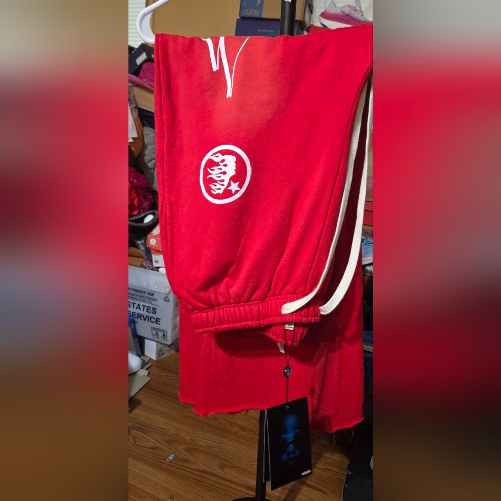 HellStar Red Joggers with White Trim